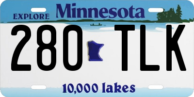 MN license plate 280TLK