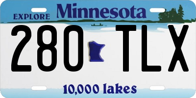 MN license plate 280TLX