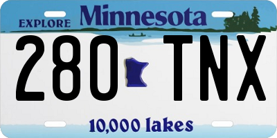 MN license plate 280TNX