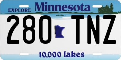 MN license plate 280TNZ