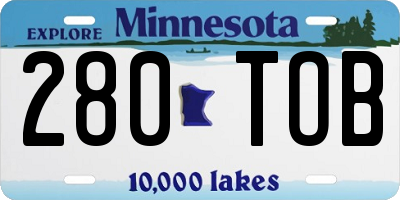 MN license plate 280TOB