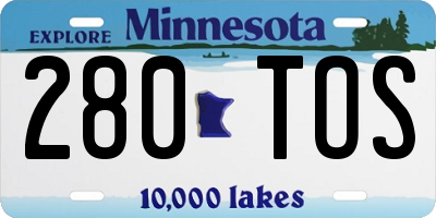 MN license plate 280TOS