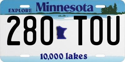 MN license plate 280TOU