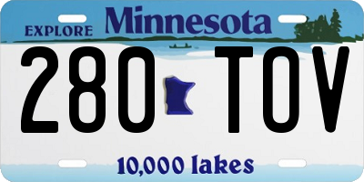 MN license plate 280TOV