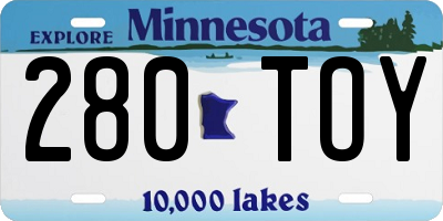 MN license plate 280TOY