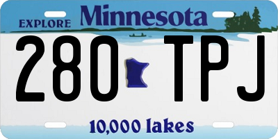 MN license plate 280TPJ
