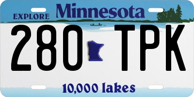 MN license plate 280TPK
