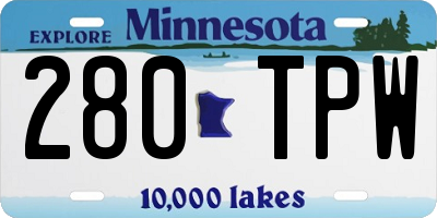 MN license plate 280TPW