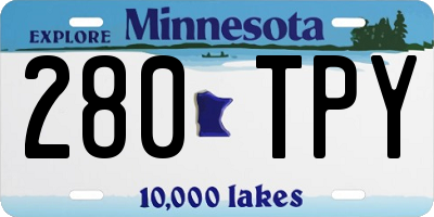 MN license plate 280TPY