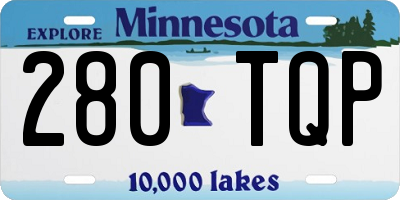 MN license plate 280TQP