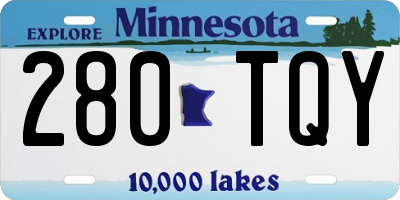 MN license plate 280TQY