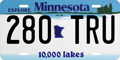 MN license plate 280TRU