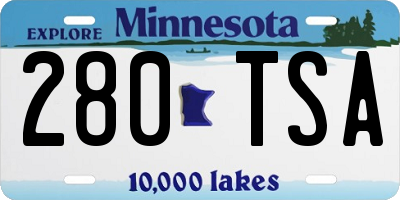 MN license plate 280TSA