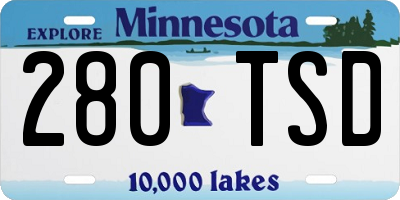 MN license plate 280TSD