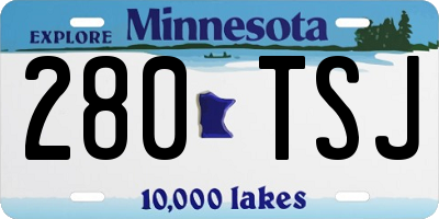MN license plate 280TSJ