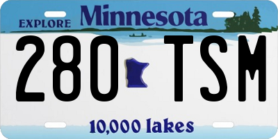 MN license plate 280TSM