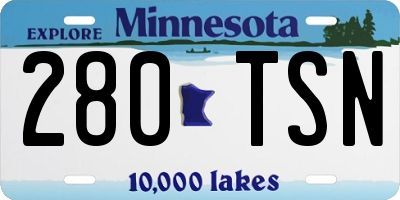 MN license plate 280TSN