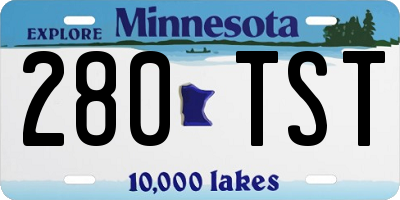 MN license plate 280TST
