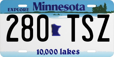 MN license plate 280TSZ
