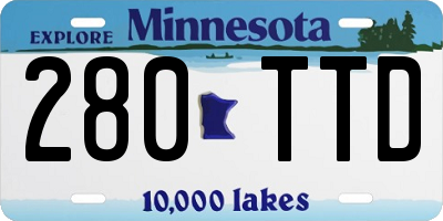MN license plate 280TTD