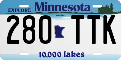 MN license plate 280TTK