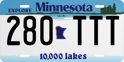 MN license plate 280TTT