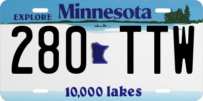 MN license plate 280TTW