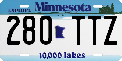 MN license plate 280TTZ