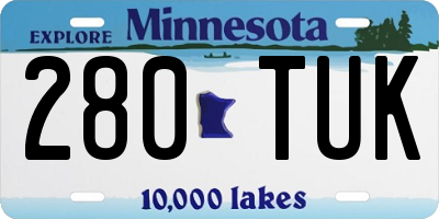 MN license plate 280TUK