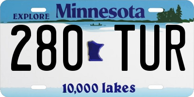 MN license plate 280TUR