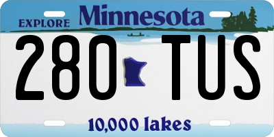 MN license plate 280TUS