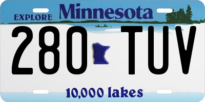 MN license plate 280TUV