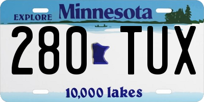 MN license plate 280TUX