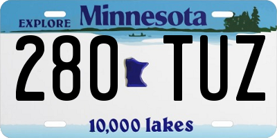 MN license plate 280TUZ