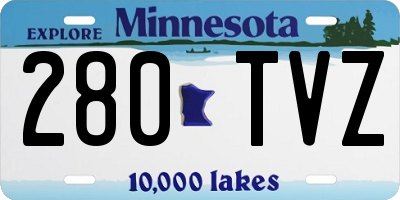 MN license plate 280TVZ