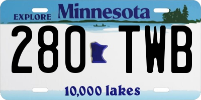 MN license plate 280TWB