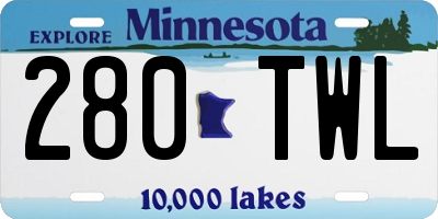 MN license plate 280TWL