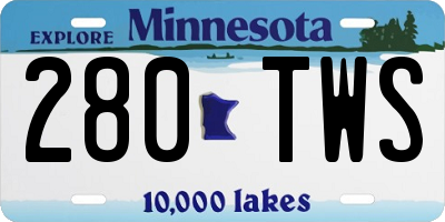 MN license plate 280TWS