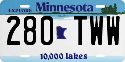 MN license plate 280TWW
