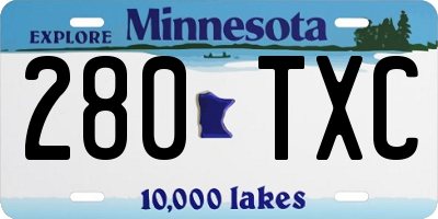 MN license plate 280TXC