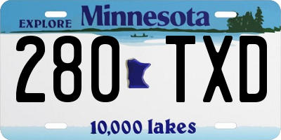 MN license plate 280TXD
