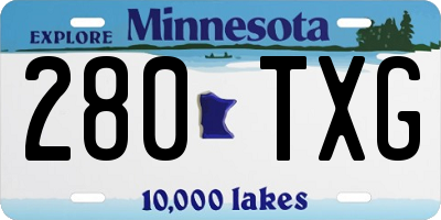 MN license plate 280TXG