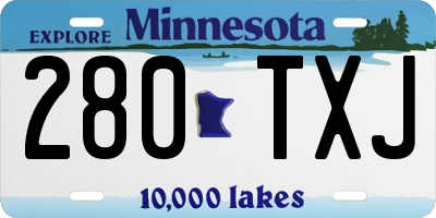 MN license plate 280TXJ