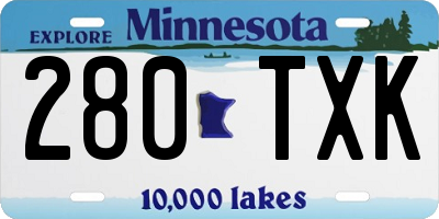 MN license plate 280TXK