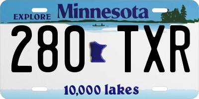 MN license plate 280TXR