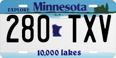 MN license plate 280TXV