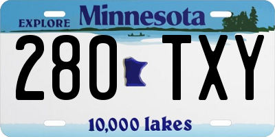 MN license plate 280TXY