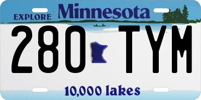 MN license plate 280TYM
