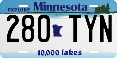 MN license plate 280TYN