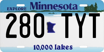 MN license plate 280TYT
